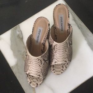 Steve Madden Faux Snakeskin Slides